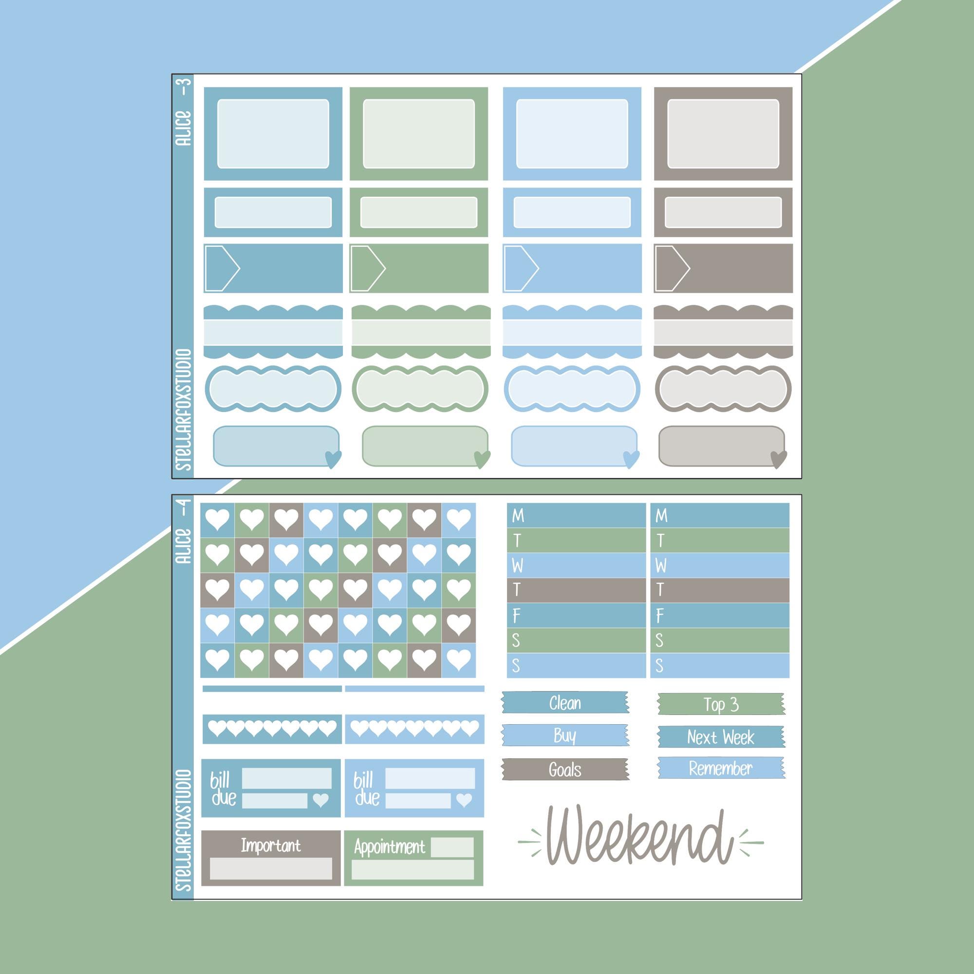 Alice Weekly Planner Sticker Kit | Stickers for Erin Condren & Happy ...