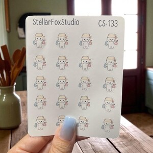 Cleaning Cat Character Planner Stickers Household Chores