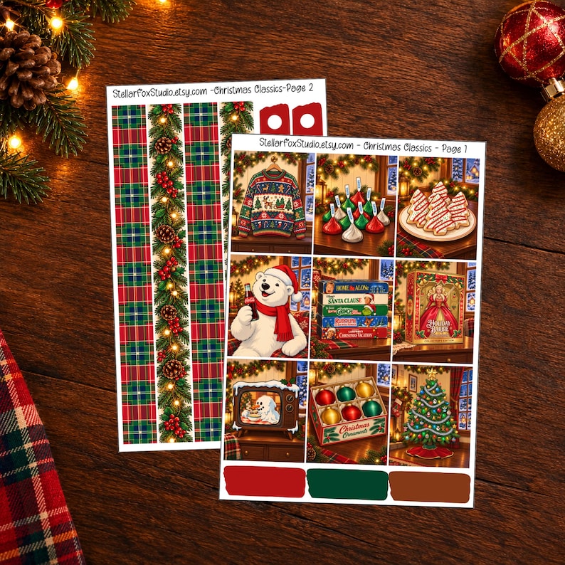 Christmas 90s Nostalgia Fall Weekly Planner Sticker Kit Vertical Erin ...