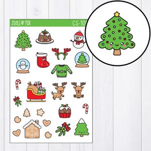 Christmas Stickers , Planner Stickers , Journal Stickers , Journaling Stickers , Holiday , Sticker Sheet
