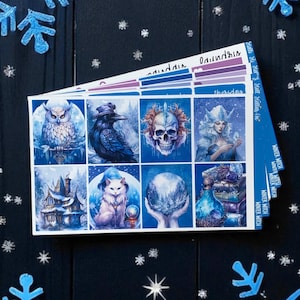 Winter Witch Weekly Planner Sticker Kit Vertical Layout Erin Condren Classic Happy Planner