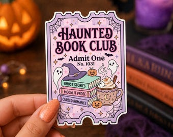 Spooky Book Club Vinyl Sticker Decal | Fall Halloween Bookish Lover Laptop Reading Journal Planner Kindle Gift