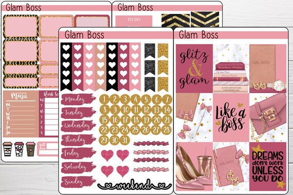 EC DELUXE Kit Glam Summer Weekly Planner Stickers Kit Erin Condren ...