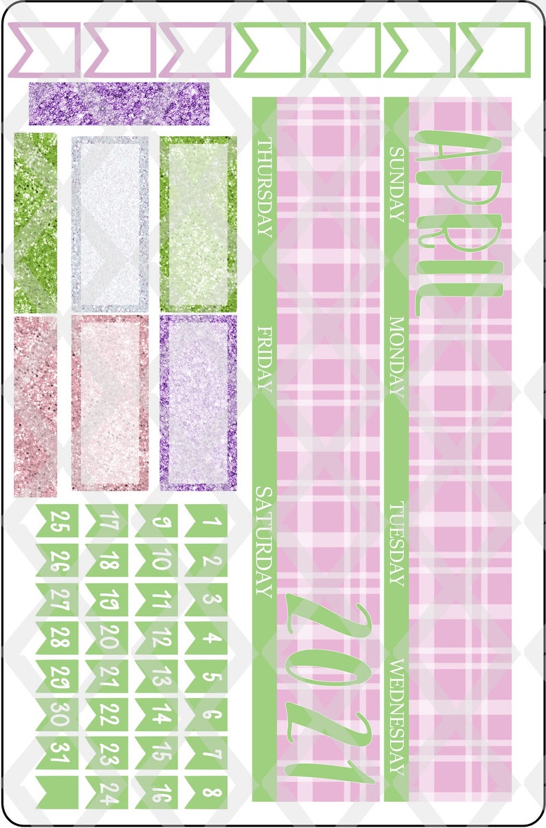 April Monthly Spread Planner Sticker Kit Easter Erin Condren