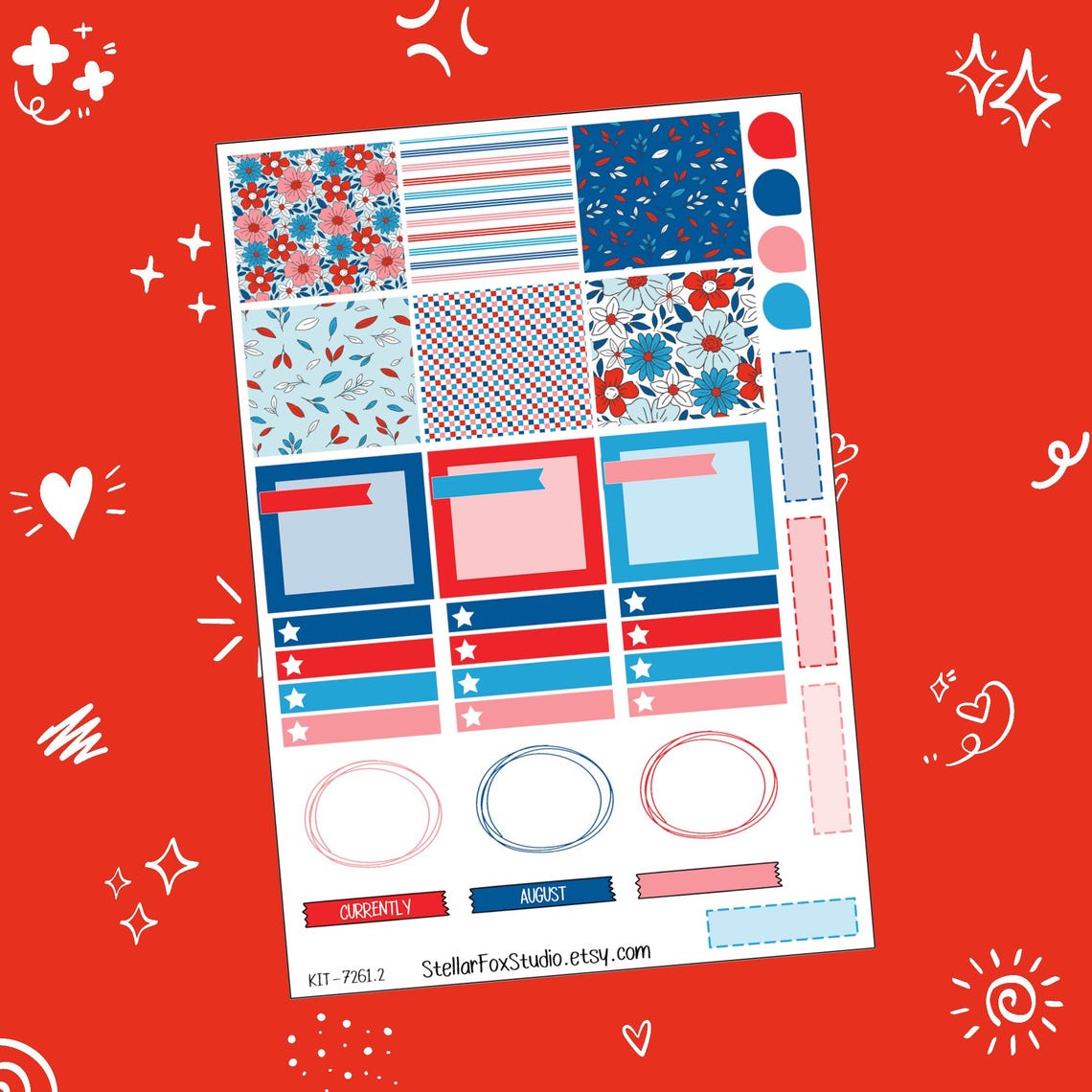 July Monthly Planner Sticker Kit Erin Condren , Classic Happy Planner ...