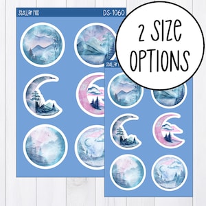Watercolor Moon , Decorative Sticker Sheet , Planner Stickers , Journal Stickers
