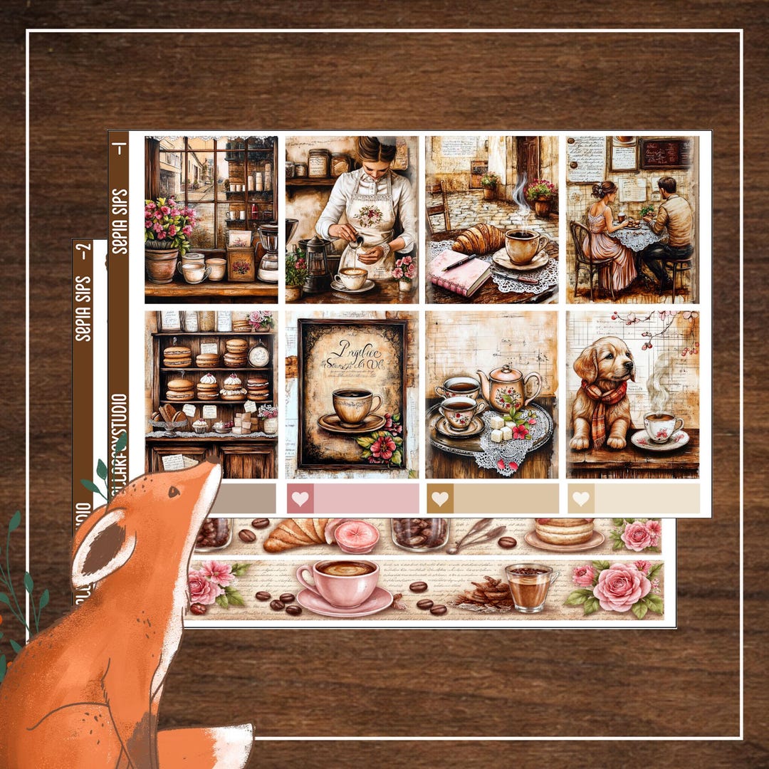 Cafe Weekly Planner Sticker Kit Vertical Layout Erin Condren Classic ...