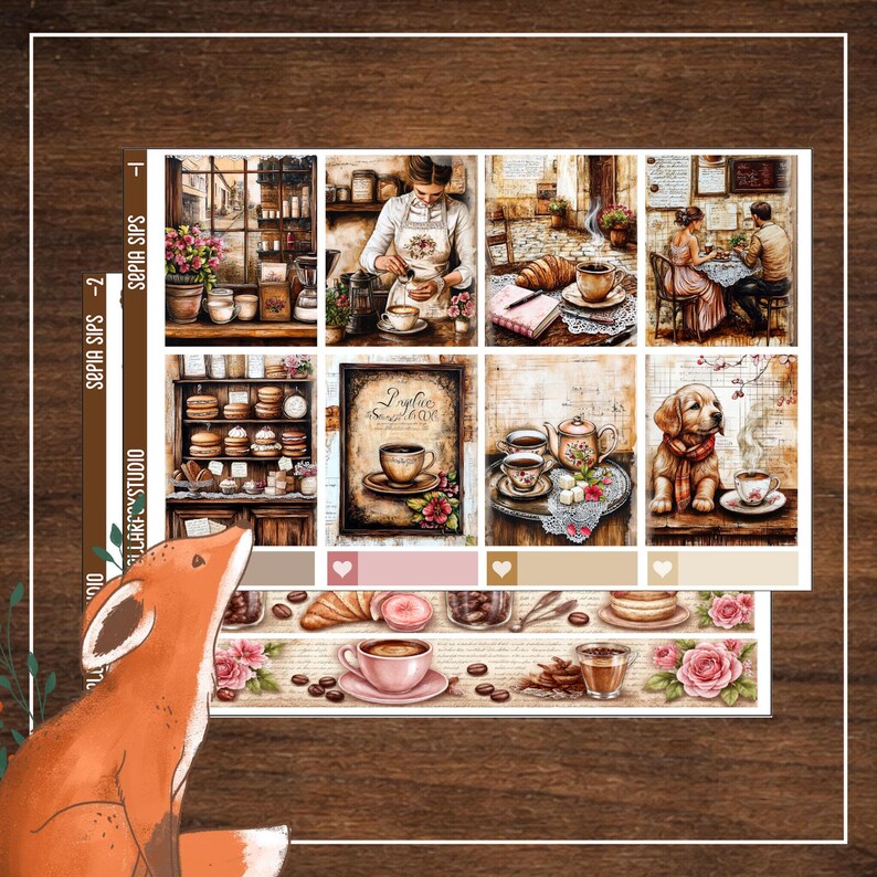 Cafe Weekly Planner Sticker Kit Vertical Layout Erin Condren Classic ...