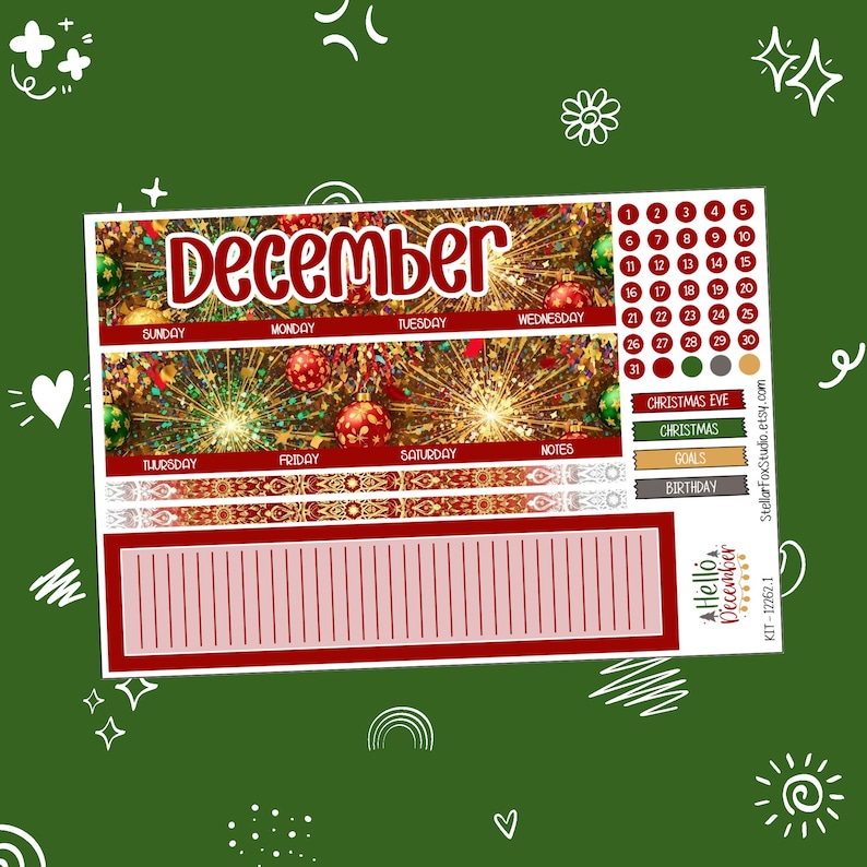 18 Dec Sticker December Monthly Planner Sticker Kit Erin Condren , Classic Happy ...