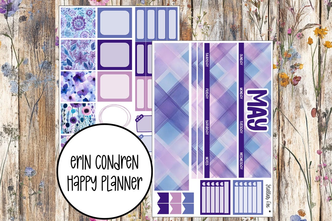 Spring Monthly Planner Sticker Kit Erin Condren , Classic Happy Planner ...