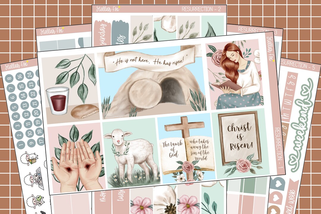 Christian Easter Planner Sticker Kit Vertical Weekly Erin Condren ...