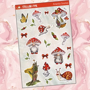 Mushrooms & Gnomes Decorative Planner and Journal Stickers