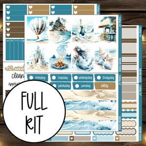 Summer Beach Weekly Planner Sticker Kit , Vertical Erin Condren Classic Happy Planner