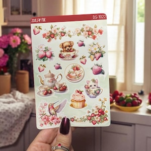 Strawberry Tea Time Decorative Stickers