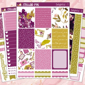 Floral Planner Sticker Kit Vertical Weekly  A La Carte Stickers Classic Happy Planner Erin Condren A5 Stickers