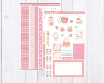 Hobonichi Weeks Sticker Kit ,  Weekly Planner Kit , Kawaii Stickers , Cute Animal Kit , Stellar Fox Studio , Soft Aesthetic