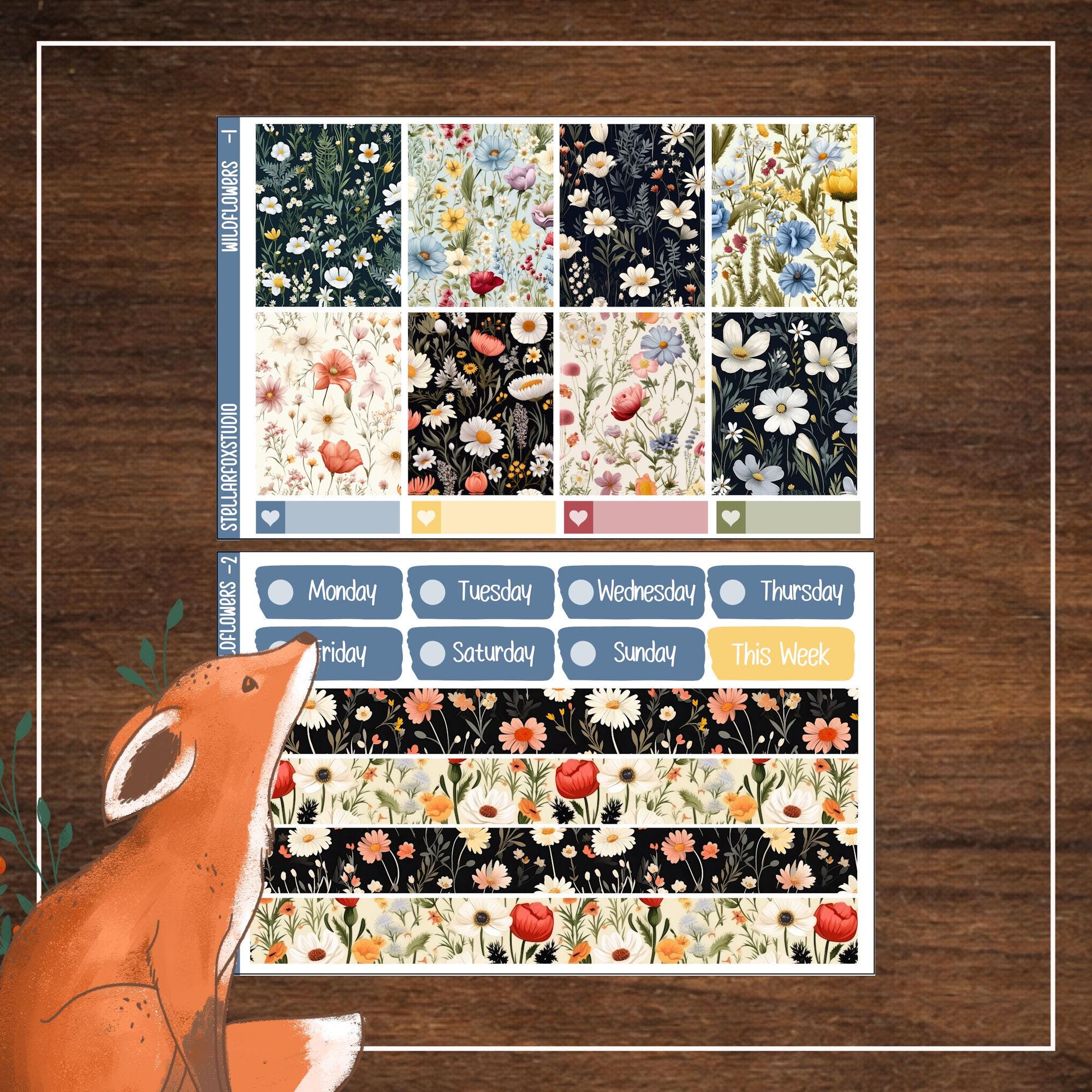 Spring Weekly Planner Sticker Kit Vertical Layout Wildflowers - Etsy