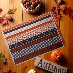 Fall Plaid Washi Strip Decorative Stickers