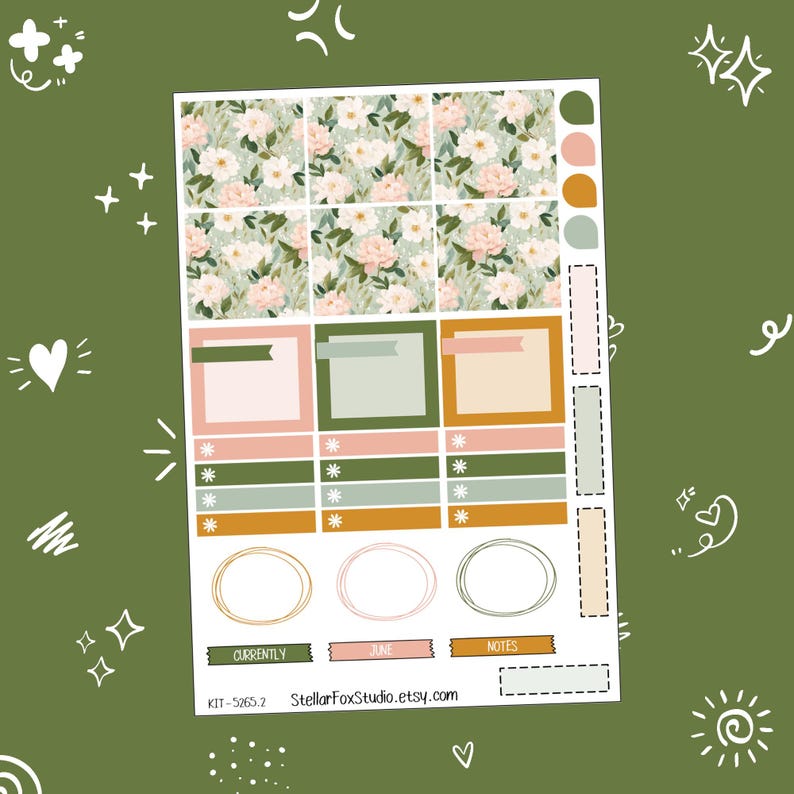 May Floral Monthly Planner Sticker Kit Erin Condren Classic Happy ...