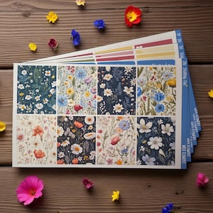 Spring Wildflowers Weekly Planner Sticker Kit , Vertical Sticker Kit , Happy Planner Erin Condren