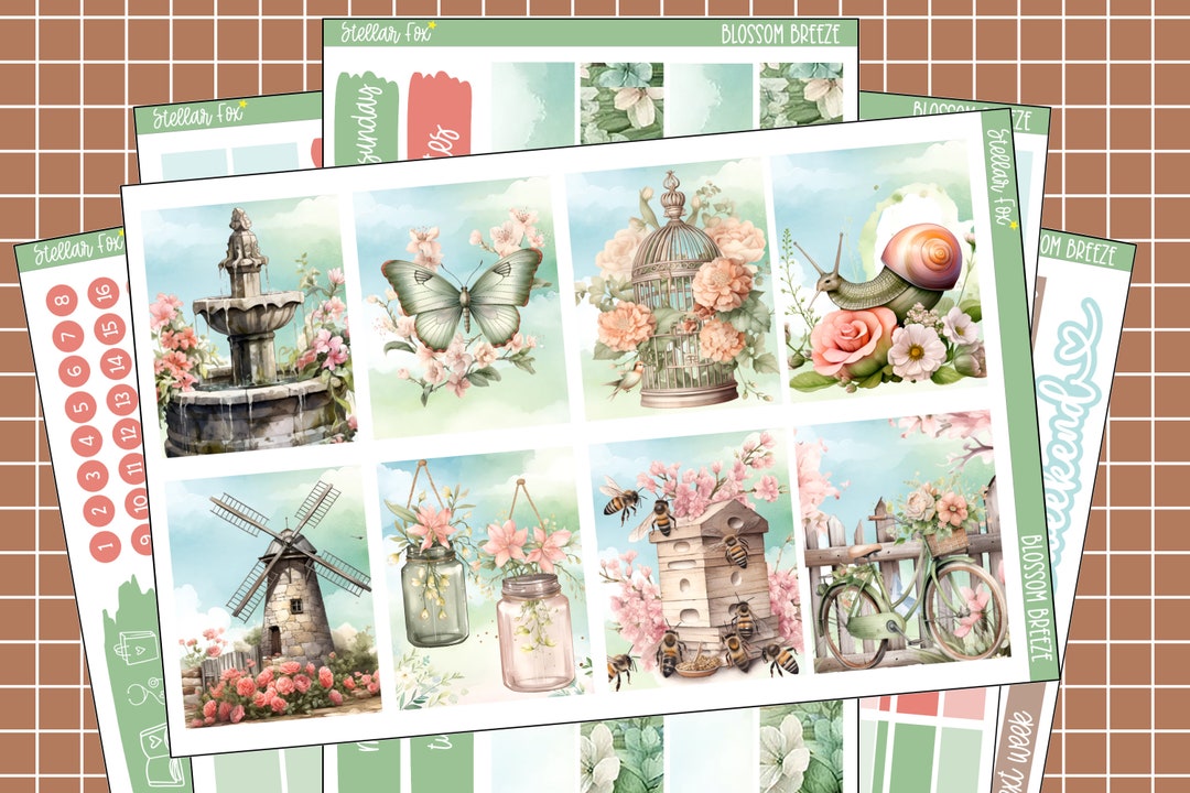 Spring Planner Sticker Kit Weekly Vertical Stickers Classic Happy ...