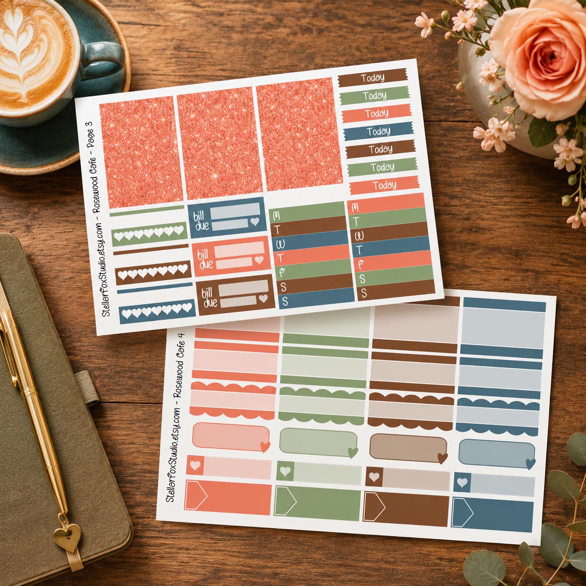 Bookish Cafe Weekly Planner Sticker Kit Vertical Erin Condren Classic ...