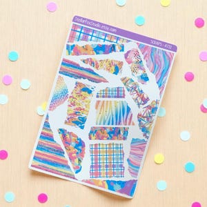 Rainbow Ripped Paper Torn Strips Decorative Stickers