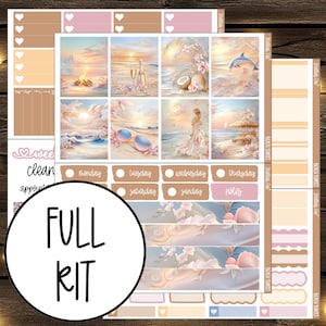 Summer Beach Weekly Planner Sticker Kit , Vertical Erin Condren Classic Happy Planner