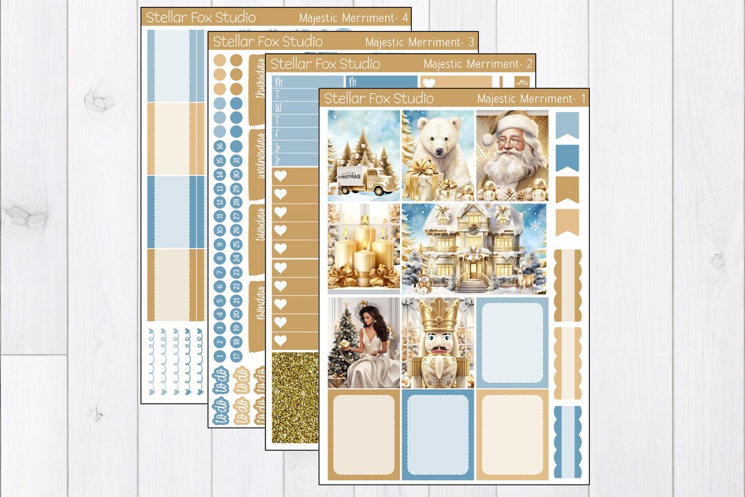 Christmas Planner Sticker Kit , Weekly Vertical Stickers , Holiday ...