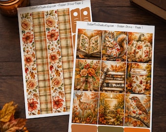Cozy Fall Weekly Planner Sticker Kit Vertical Erin Condren Classic Happy Planner Autumn