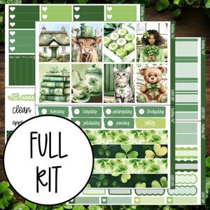 St. Patrick&#39;s Day Weekly Planner Sticker Kit Vertical Classic Happy Planner Erin Condren