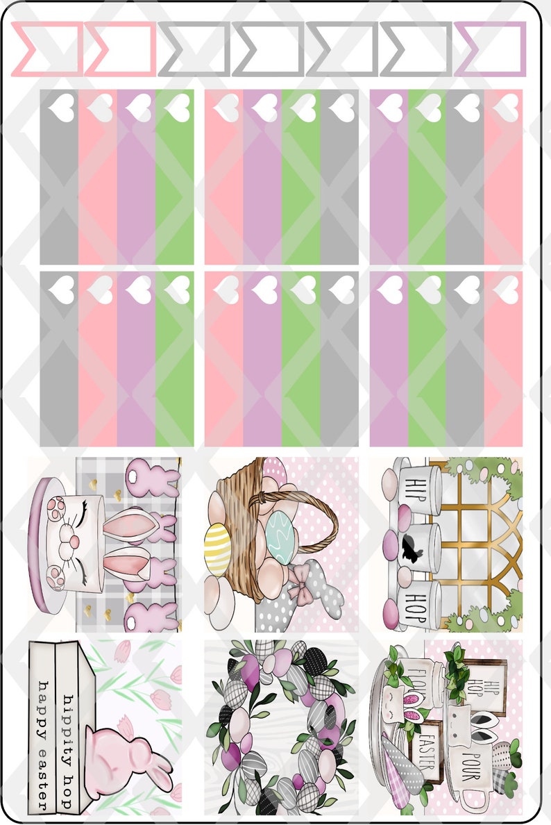 April Monthly Spread Planner Sticker Kit Easter Erin Condren