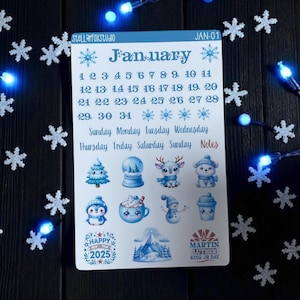 January Monthly Planner & Journal Sticker Kit