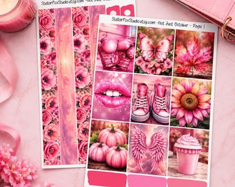 Breast Cancer Awareness Weekly Planner Sticker Kit Vertical Erin Condren Classic Happy Planner