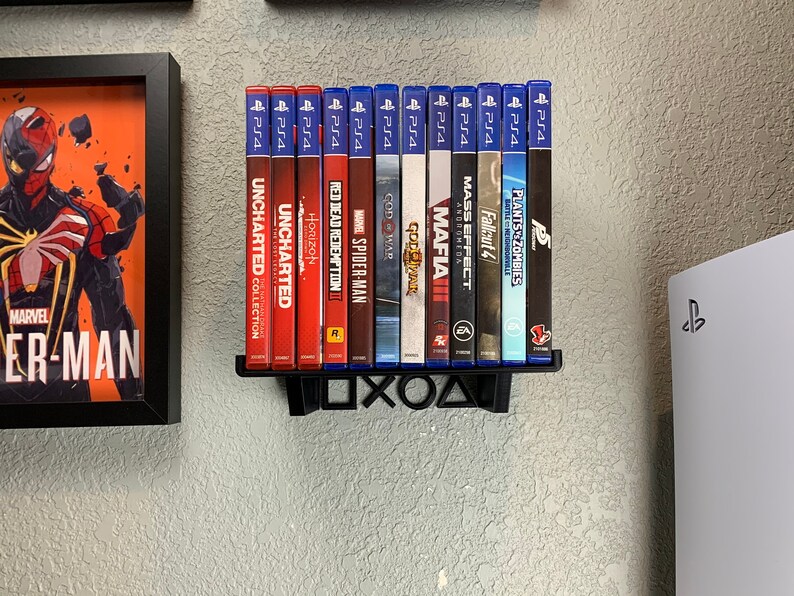 Playstation Collectors Wall Shelf holds 12 Games Etsy