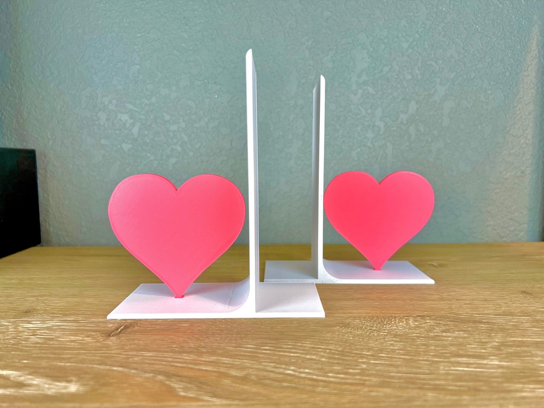 Heart Bookends Valentines Day / Children / Cute / Book Lover / Home Decor / Handmade - Etsy
