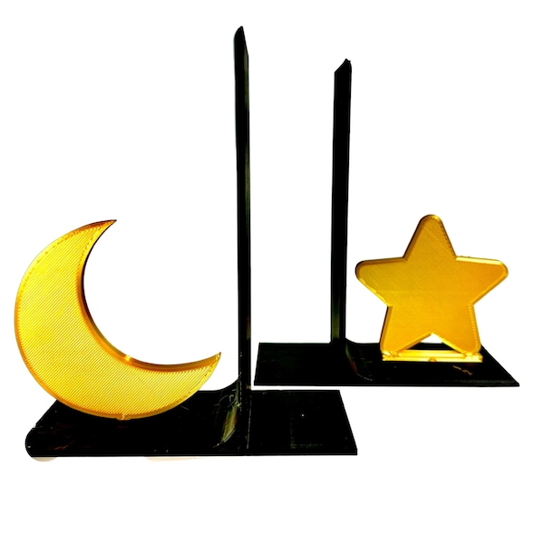 Star & Moon Lunar Bookends / Book Stands for Nursey, Bedroom, Office, Kids, Baby, Gift, Mother's Day, Choose your Color