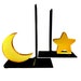 Star & Moon Lunar Bookends / Book Stands for Nursey, Bedroom, Office, Kids, Baby, Gift, Mother's Day, Choose your Color 