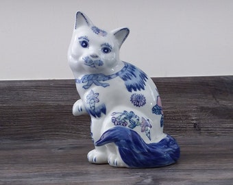 Floral Cat Figurine Etsy