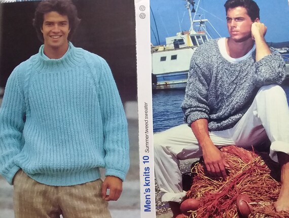 2 Knitting Patterns for Men Original 