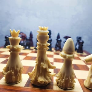 Exclusive Chess pieces, Deer antlers, Rosewood, Handmade, Wonderful gift for the collector and seasoned chess player, one of a kind, unique