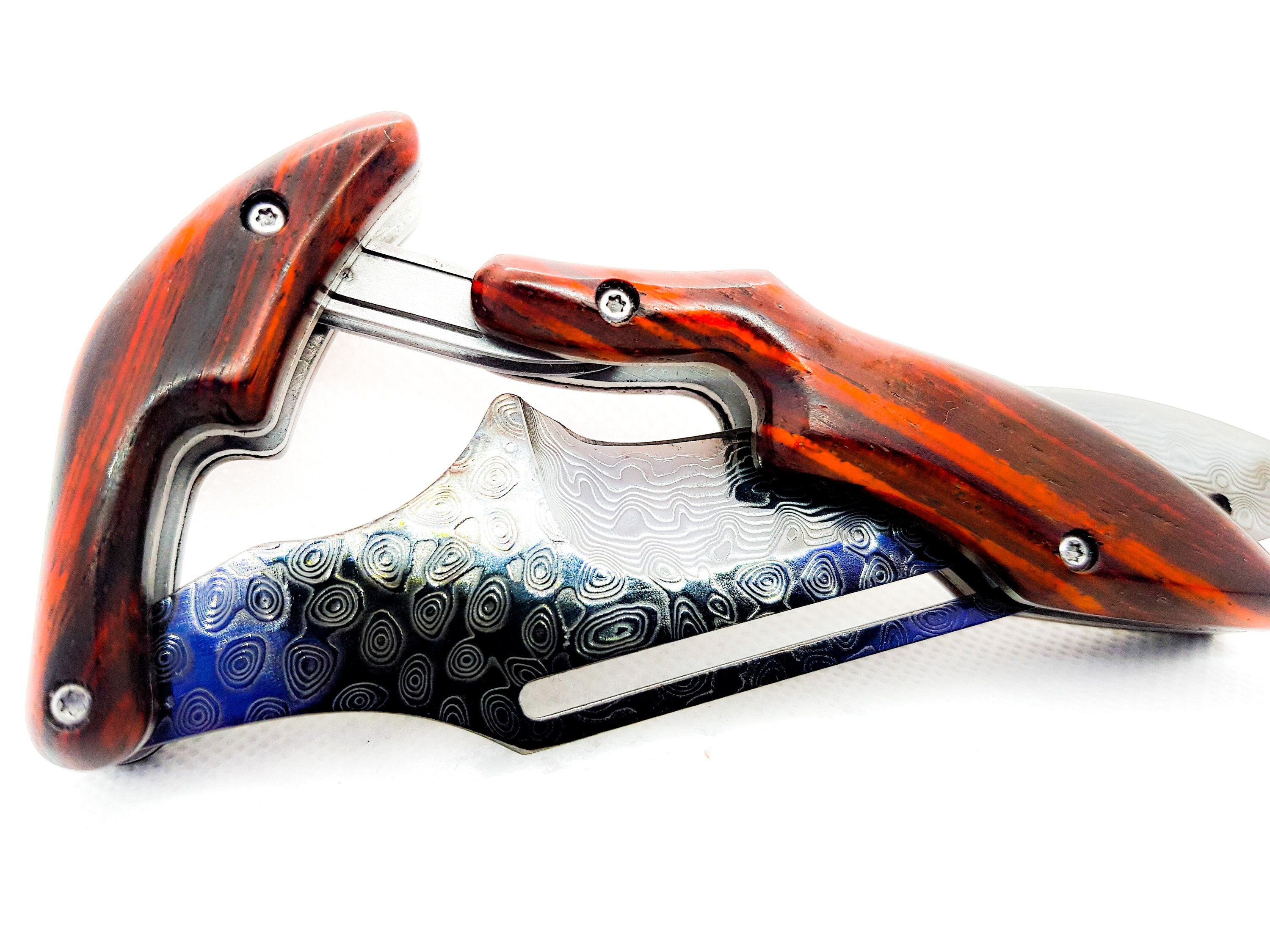 Leech VG10 Damascus mechanical folding knife outdoor camping Etsy