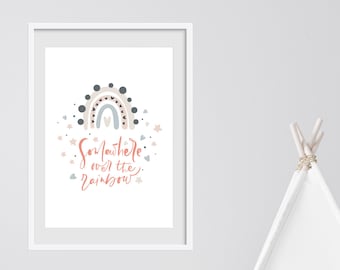 Colourful Rainbow portrait - Printable Somewhere over the Rainbow - Print Decor - Wall Art - Nursery Decor - Digital Design - DIGITAL FILE!