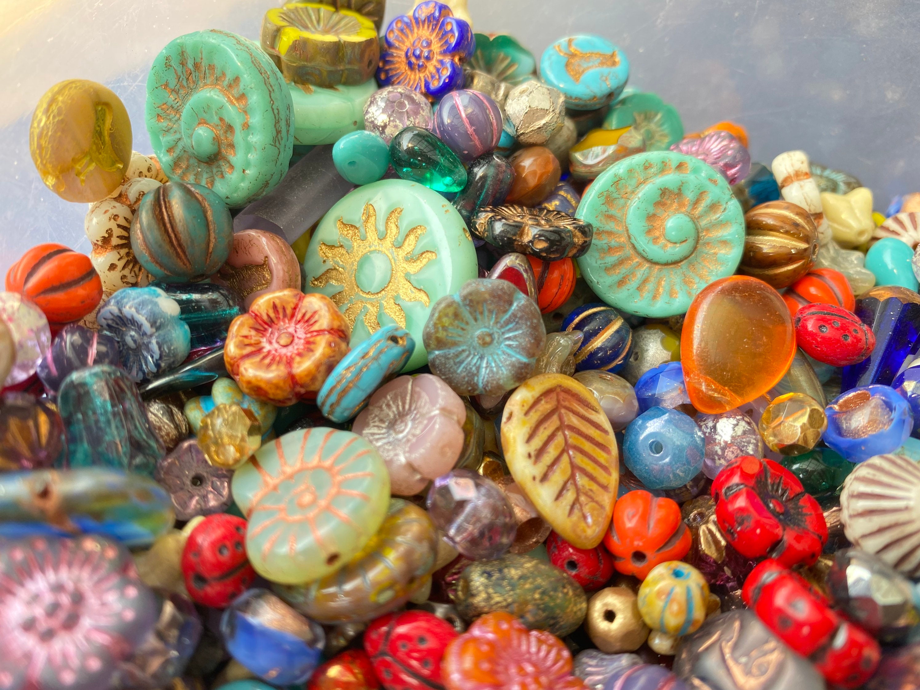 Czech Glass Beads Mix for Jewelry Making, Surprise Grab a Bag 20g
