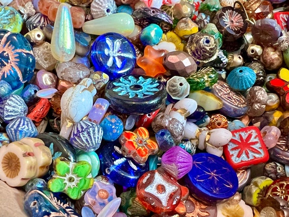 New Batch Best DEAL 30g Grab Bag Czech Glass Beads multi Color Different Makes and Finish 50 off Retail Etsy