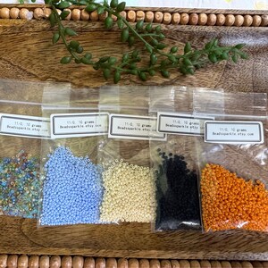 11/0 Seed Beads, 5 Color Set, Japanese Miyuki beads, 10 grams x 5 bags