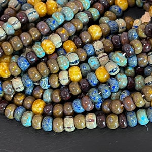 20 inch Strand 4/0 Picasso Seed Bead Mix- Czech Glass Beads- size approx 6mm