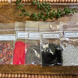 11/0 Seed Beads, 5 Color Set, Japanese Miyuki beads, 10 grams x 5 bags