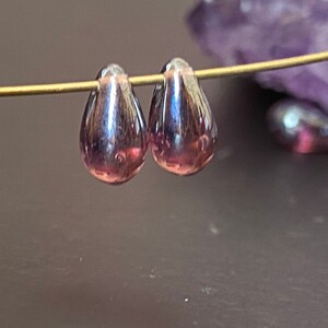 Tear Drop Beads, Dark Amethyst with luster , size 6x9mm, qty 25 or 50  or 100 beads