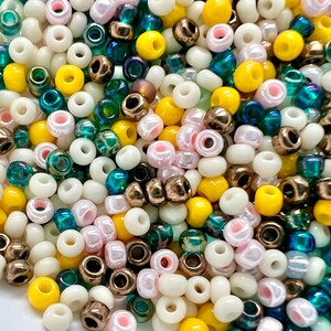 czech glass seed beads mix, rocaille beads, premium seed beads, size 11/0, 10 grams